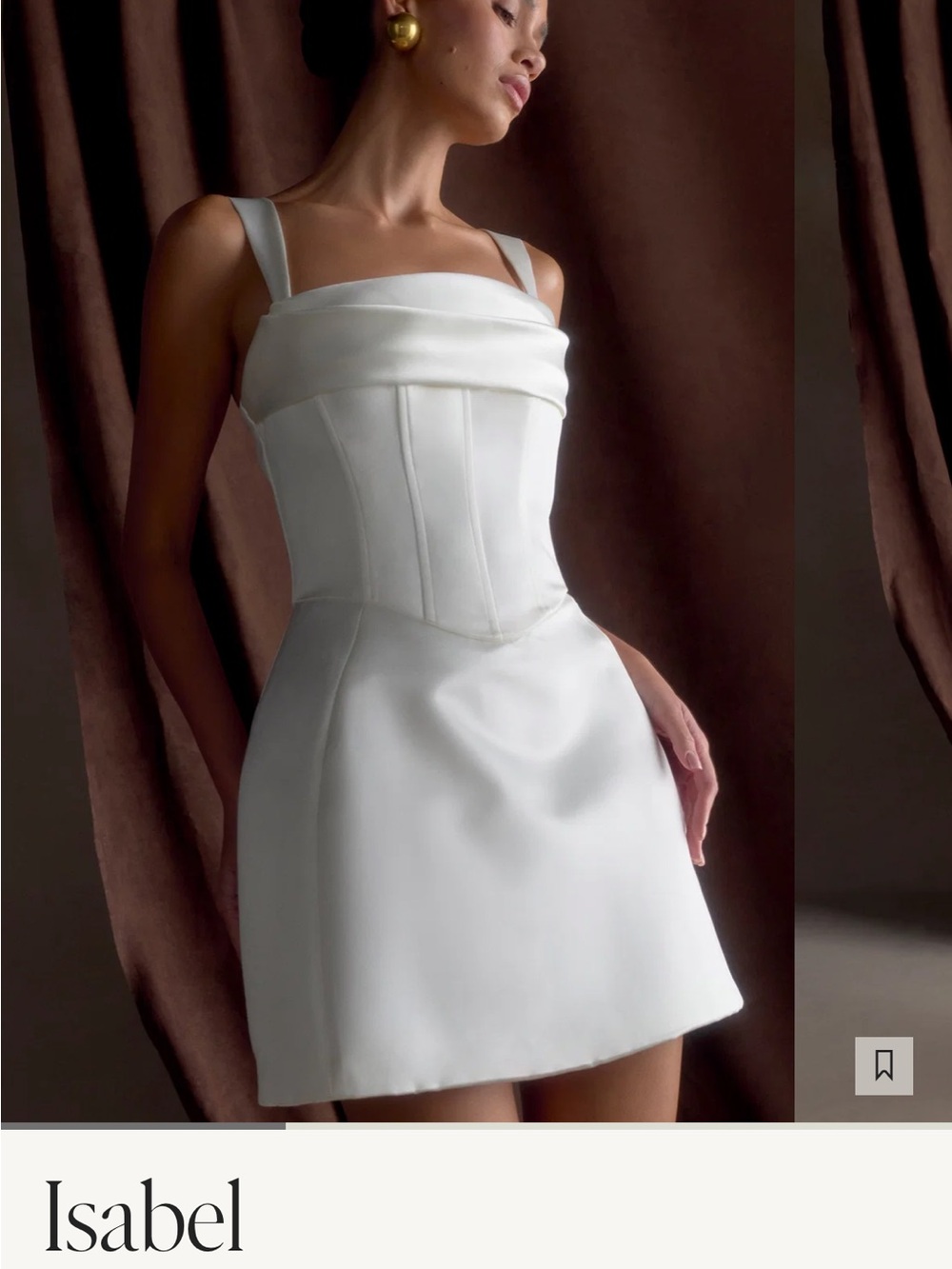 Meshki Isabel Satin Corset Mini Dress - White